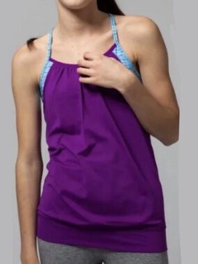 Ivivva Lululemon Double Dutch Tank Size 14 Racerback Layered Girls Athletic EUC